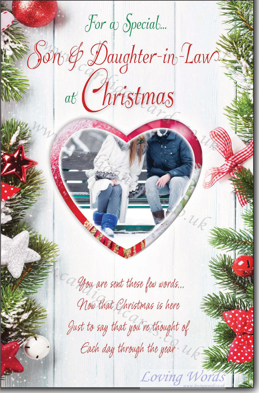 Son Daughter In Law At Christmas Greeting Cards By Loving Words