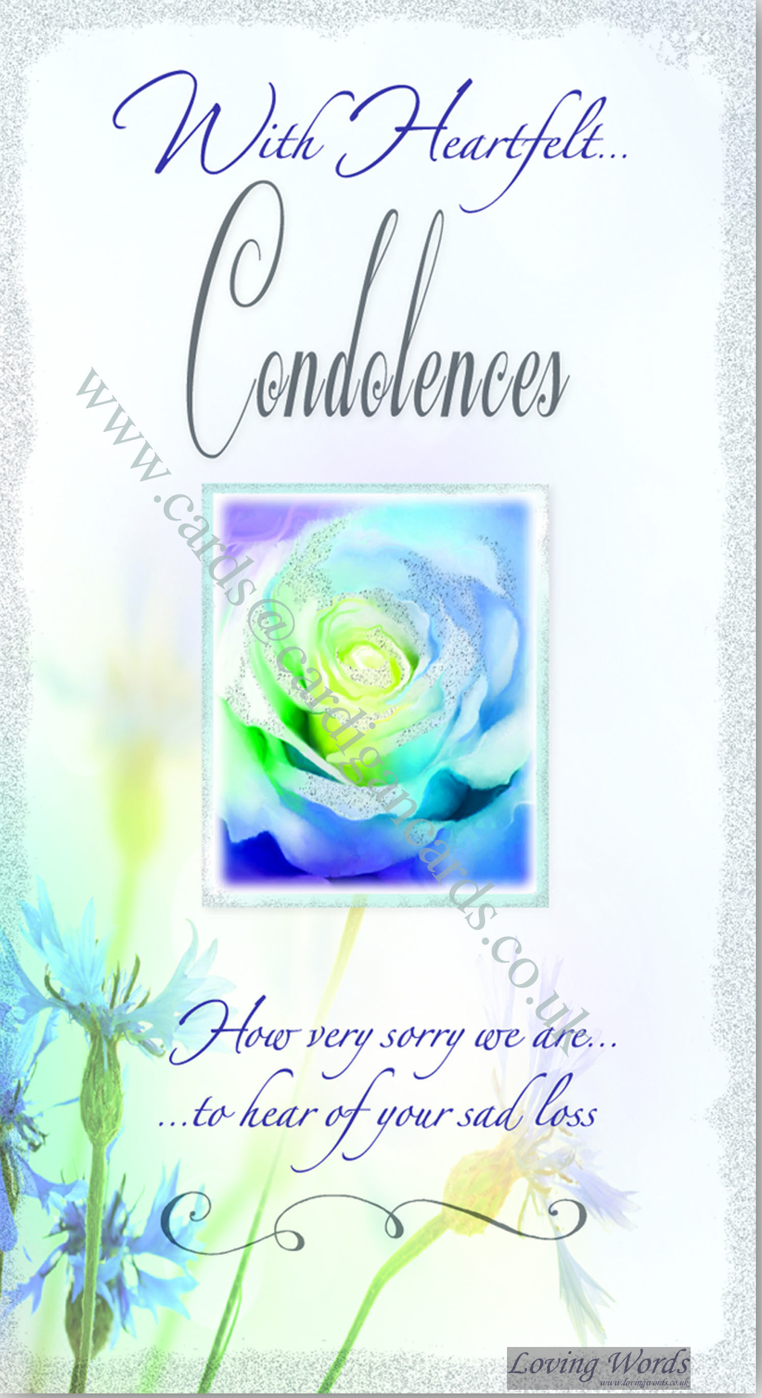 With Heartfelt Condolences Greeting Cards By Loving Words