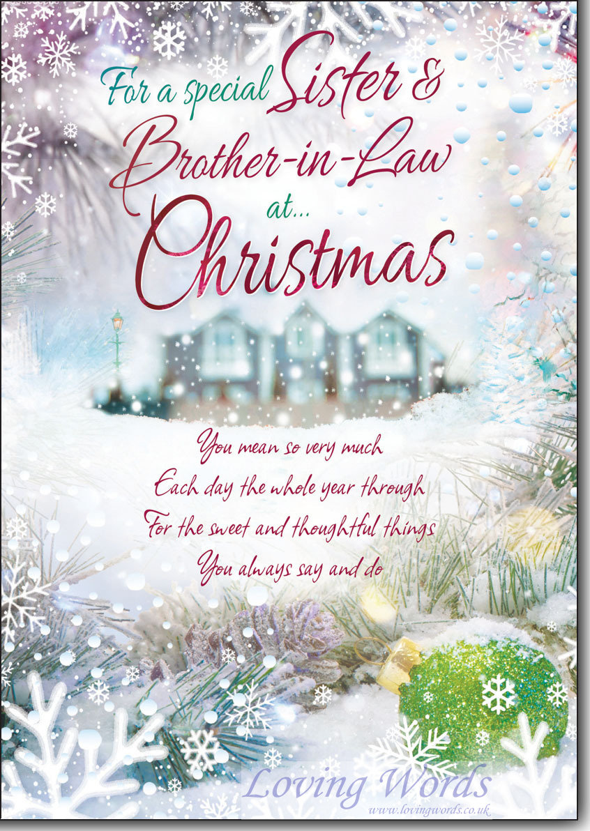 Sister Brother In Law At Christmas Greeting Cards By Loving Words