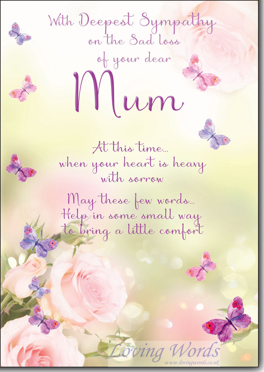 Sympathy on the sad loss of your Mum | Greeting Cards by Loving Words