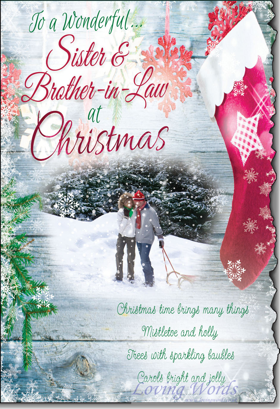 Sister Brother In Law At Christmas Greeting Cards By Loving Words