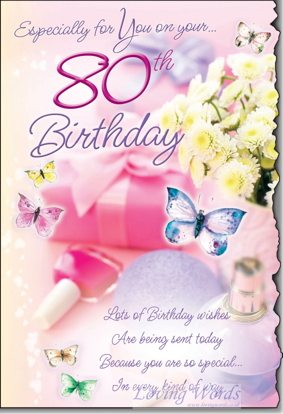 80th Birthday Female Greeting Cards By Loving Words