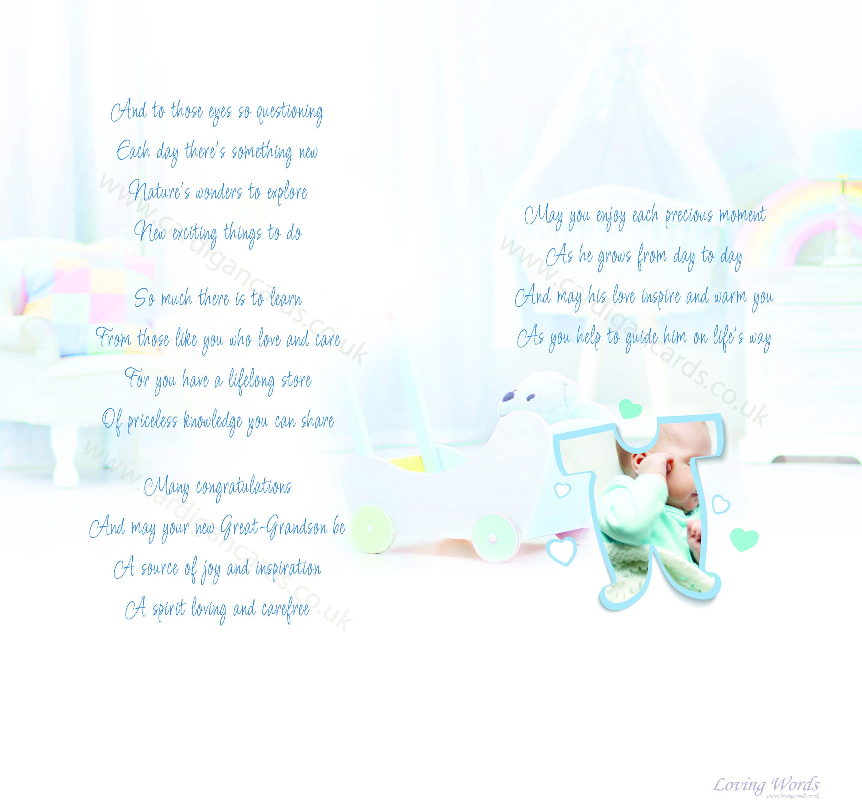 On the birth of your Great Grandson | Greeting Cards by Loving Words