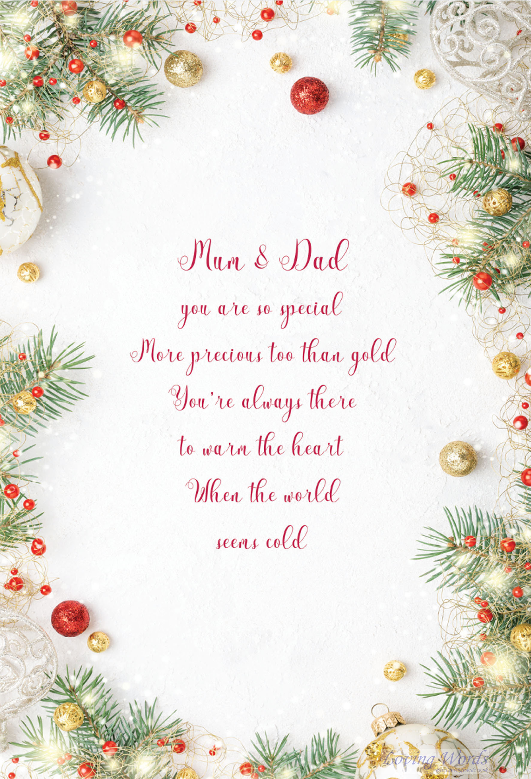 Mum & Dad Christmas | Greeting Cards by Loving Words