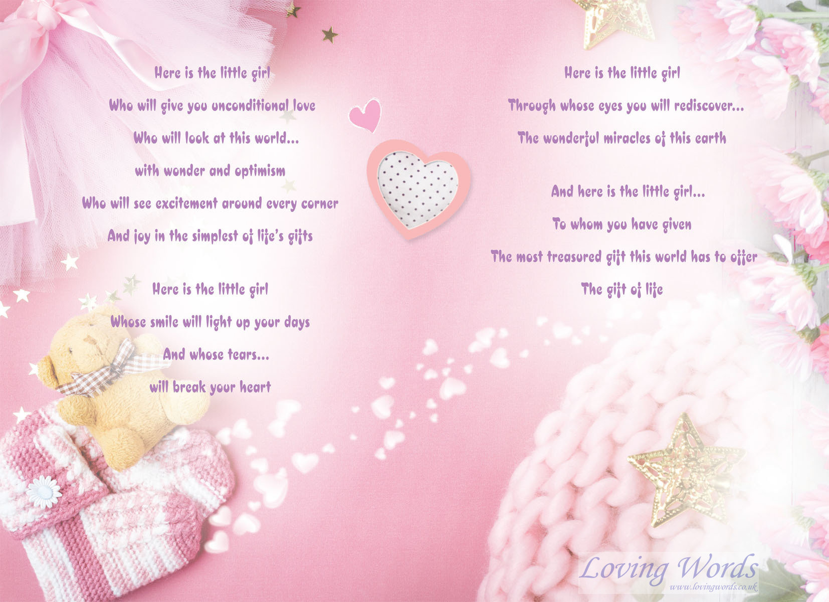 Baby Girl Birth | Greeting Cards by Loving Words