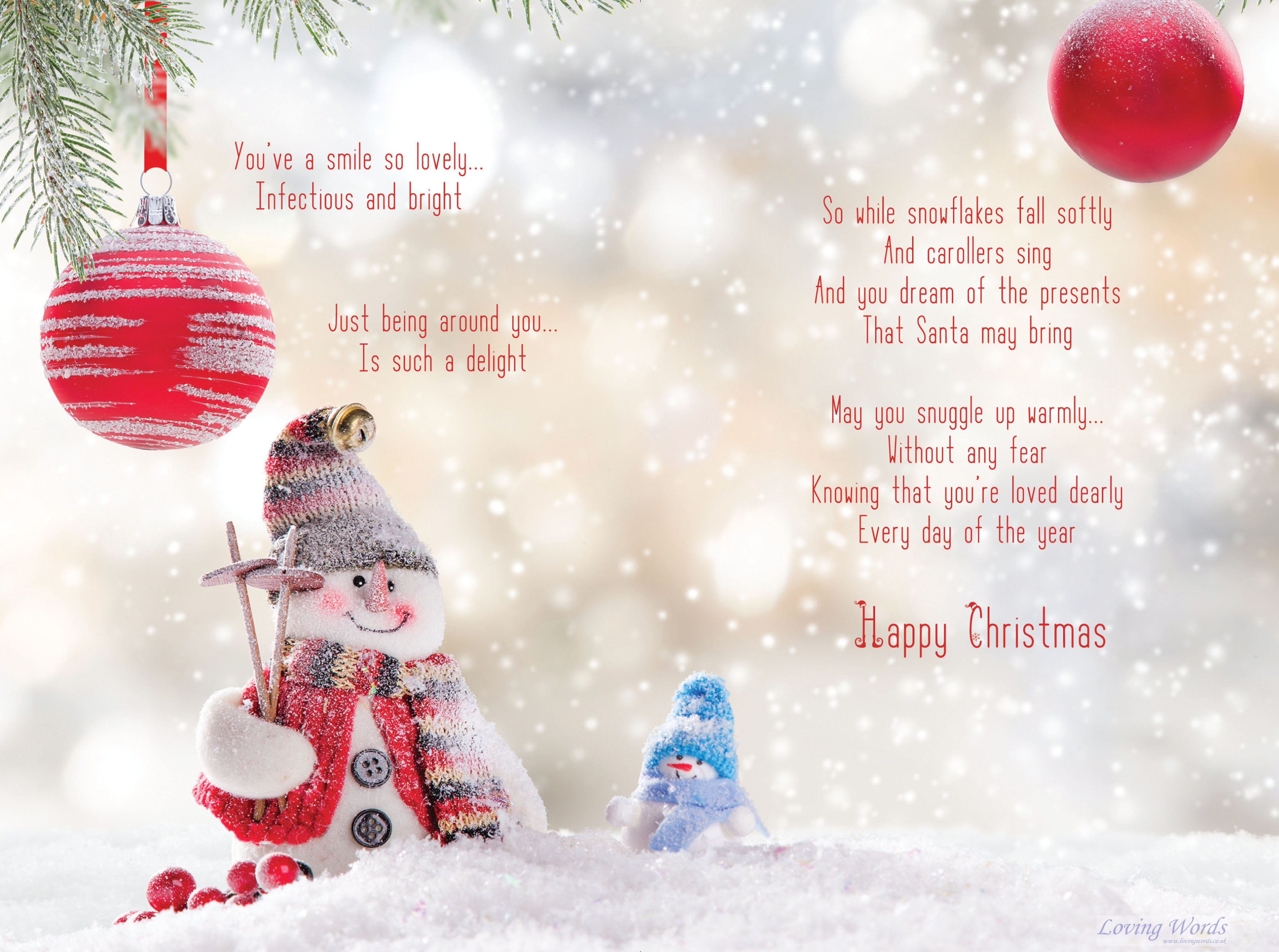 Loving Christmas wishes Special Granddaughter  Greeting Cards by Loving Words