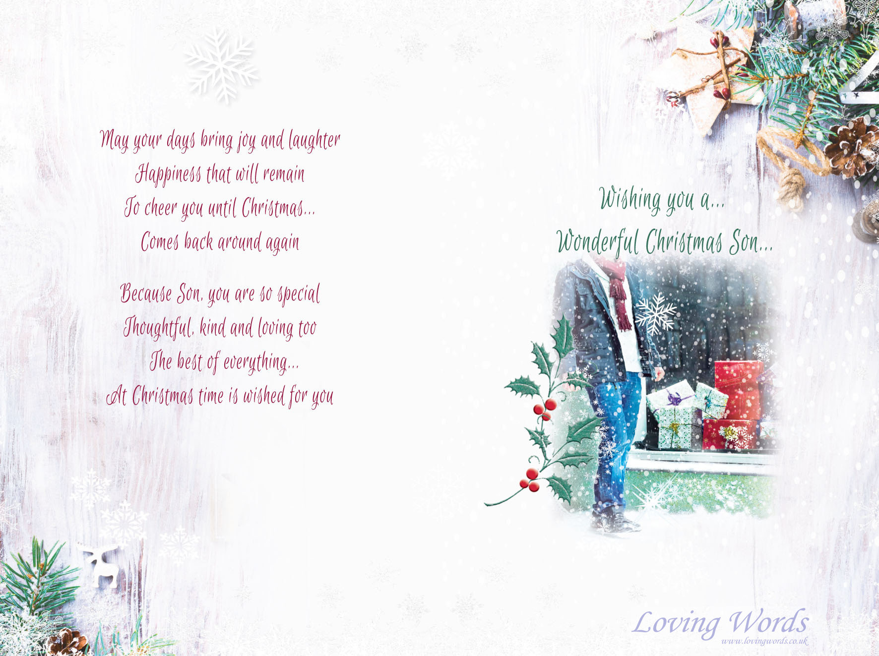 To a very Special Son at Christmas | Greeting Cards by Loving Words