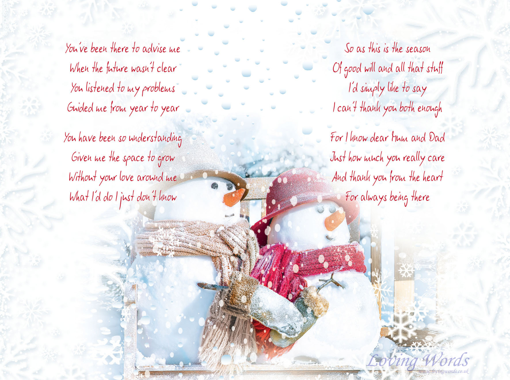 With Love Mum & Dad at Christmas | Greeting Cards by Loving Words