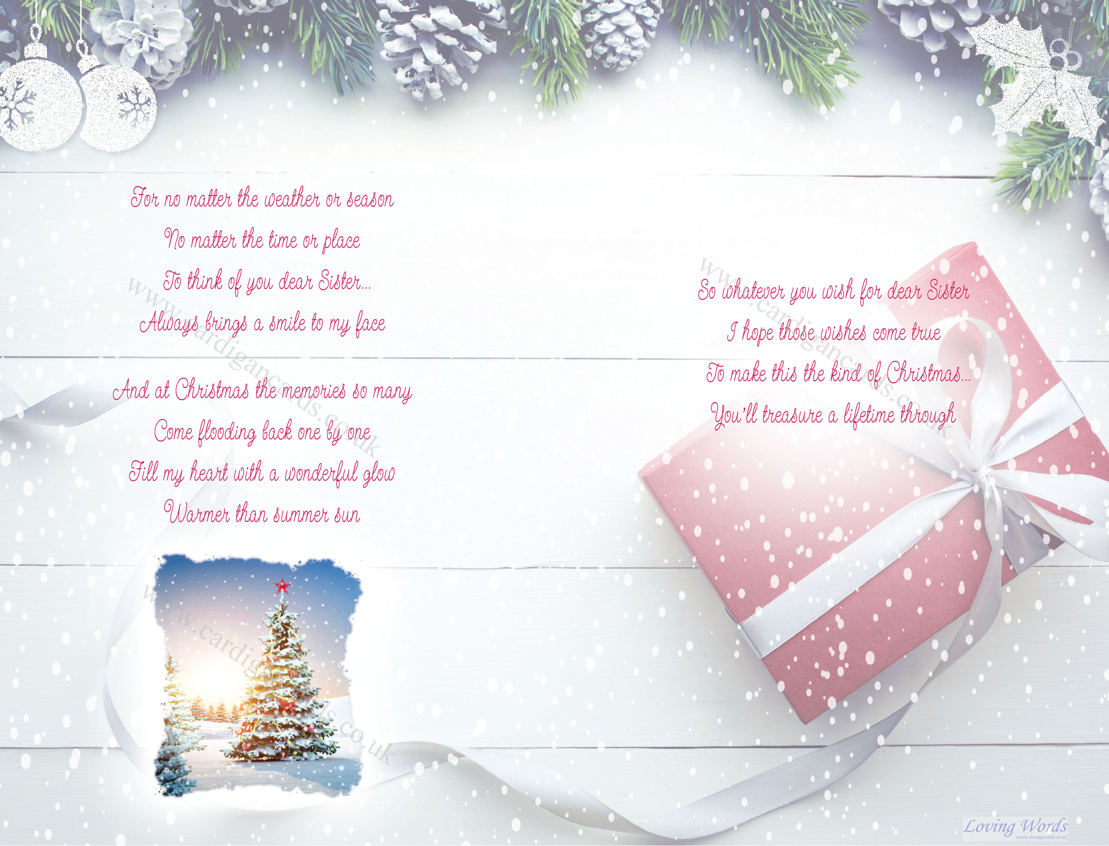 Sister at Christmas | Greeting Cards by Loving Words