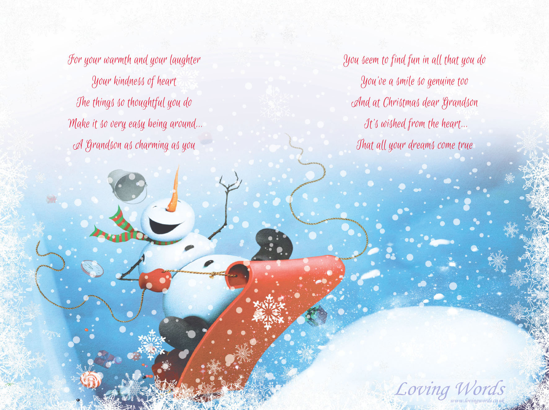 Especially for you Grandson at Christmas | Greeting Cards by Loving Words