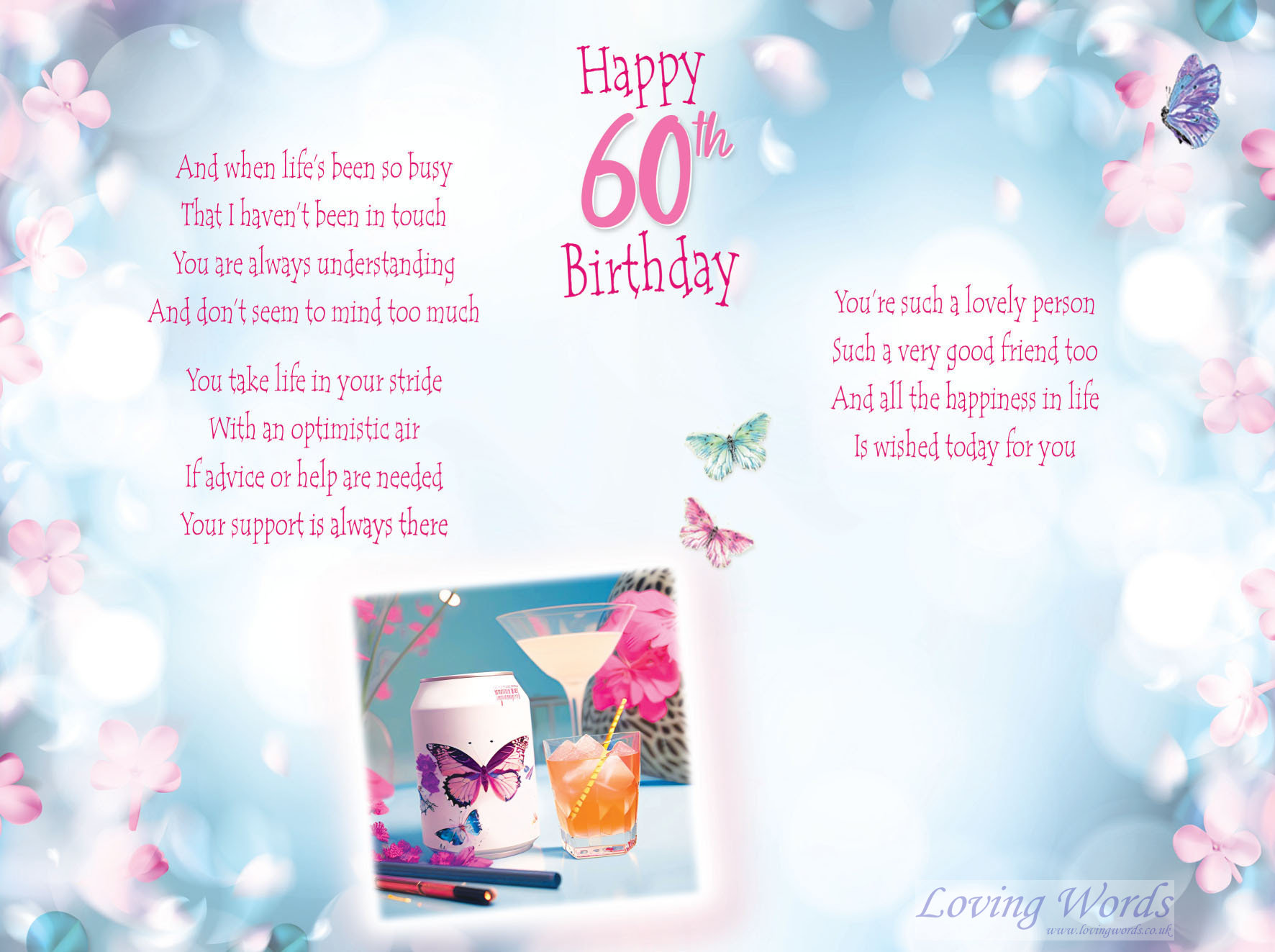 Lovely Friend 60th Birthday | Greeting Cards by Loving Words