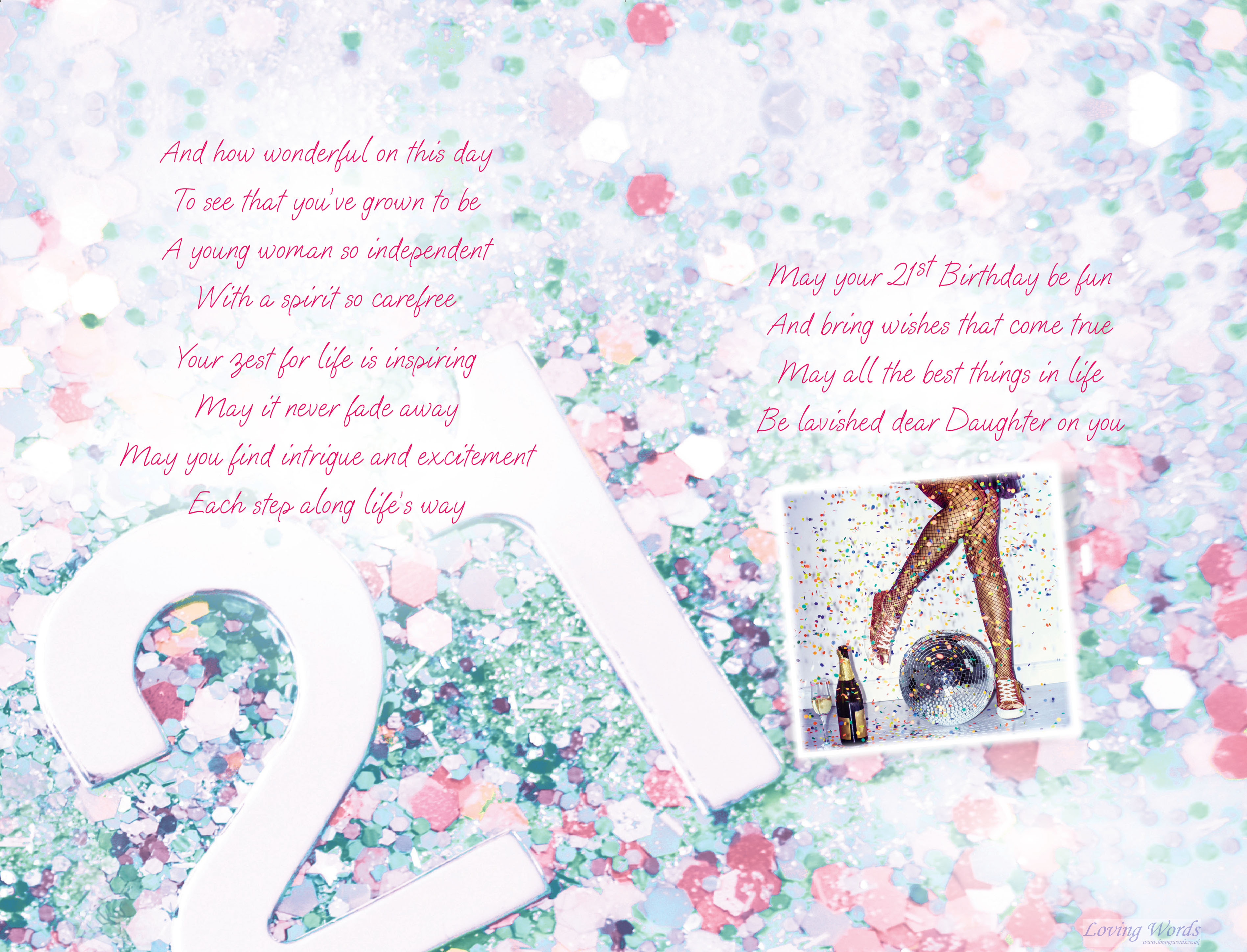  Daughter 21st Greeting Cards by Loving Words