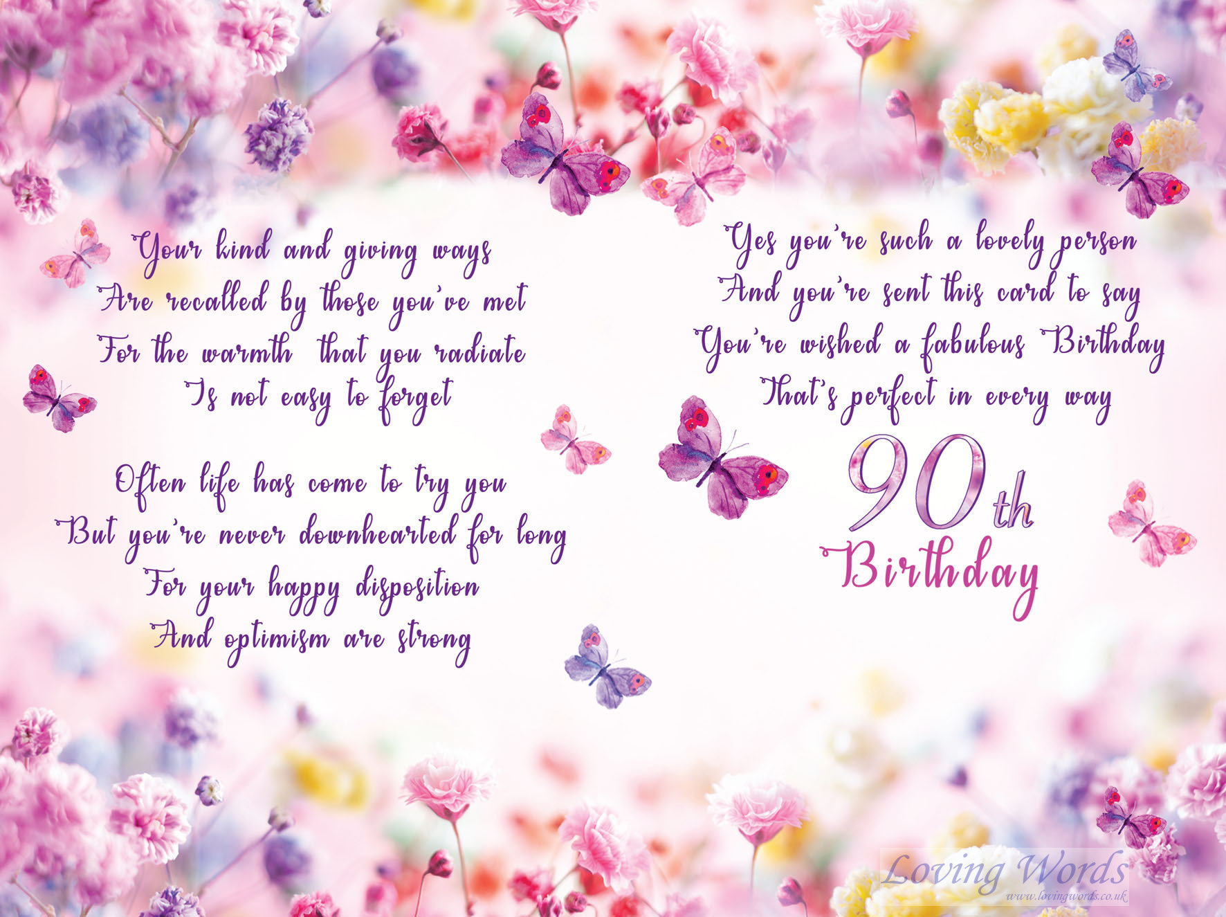 For you on your 90th | Greeting Cards by Loving Words
