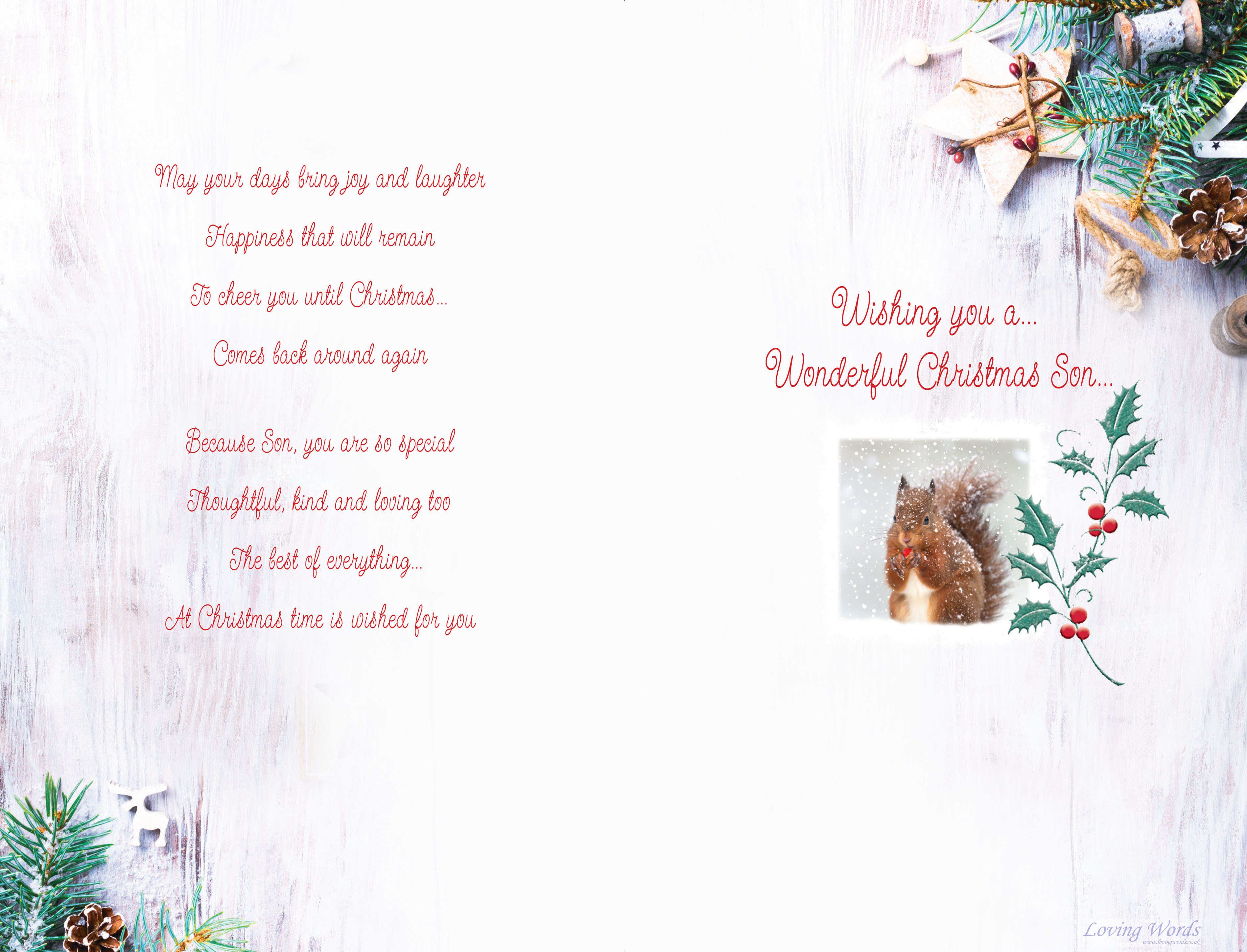 Special Son at Christmas | Greeting Cards by Loving Words