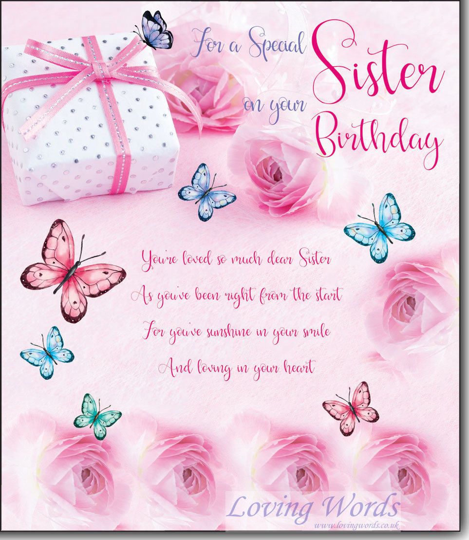 For a Special Sister on your Birthday | Greeting Cards by Loving Words