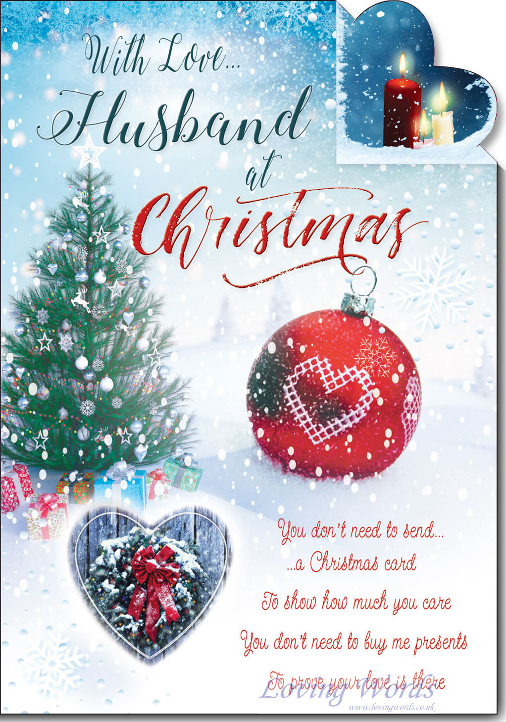 Amazing Husband Xmas Tree Embellished Christmas Card
