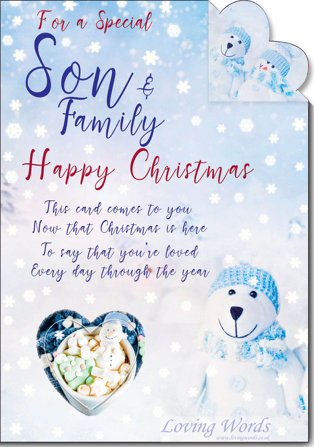 Son & Family at Christmas  Greeting Cards by Loving Words