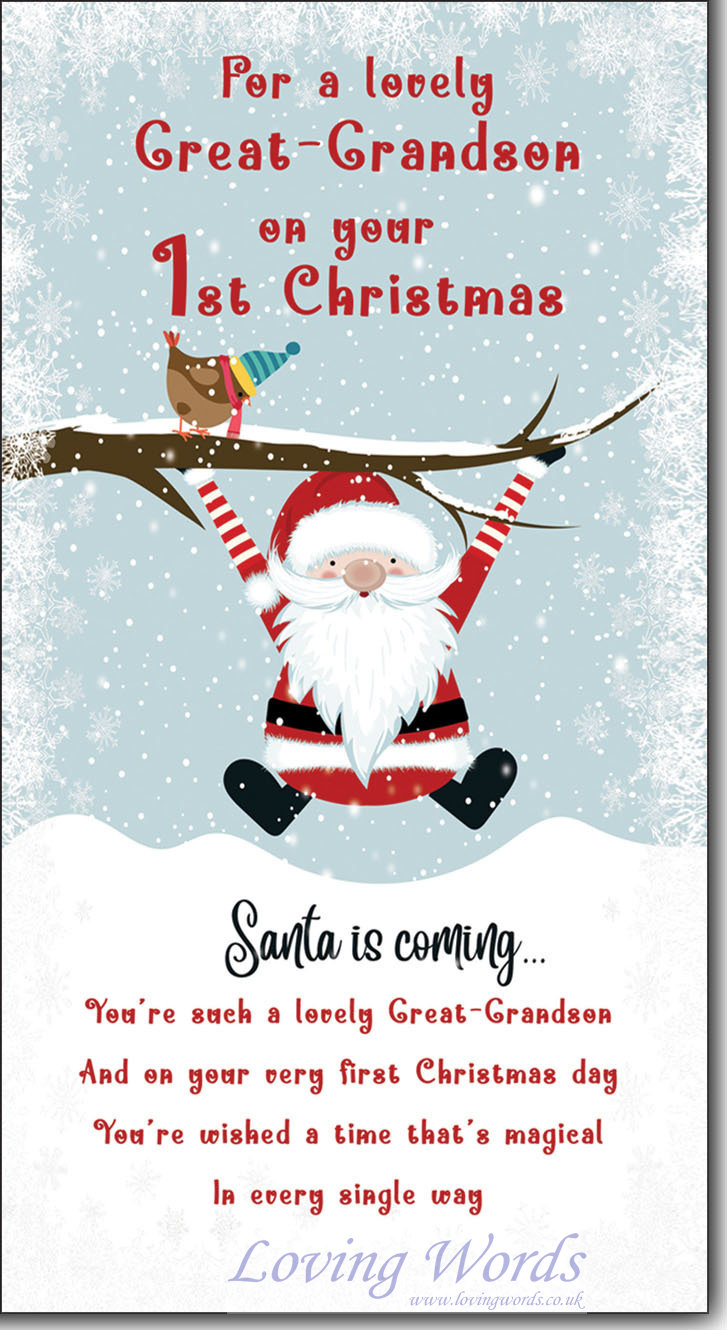 Great-Grandson 1st X-Mas | Greeting Cards by Loving Words