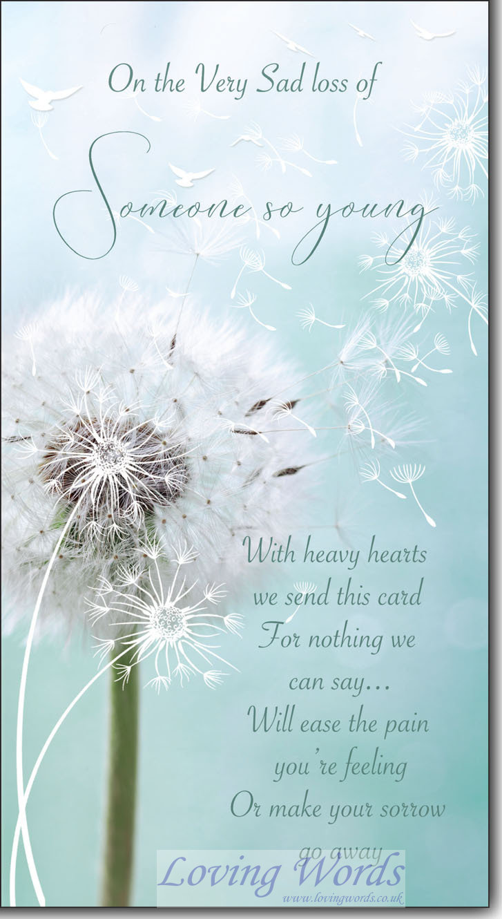 On the Sad Loss of Someone so young | Greeting Cards by Loving Words