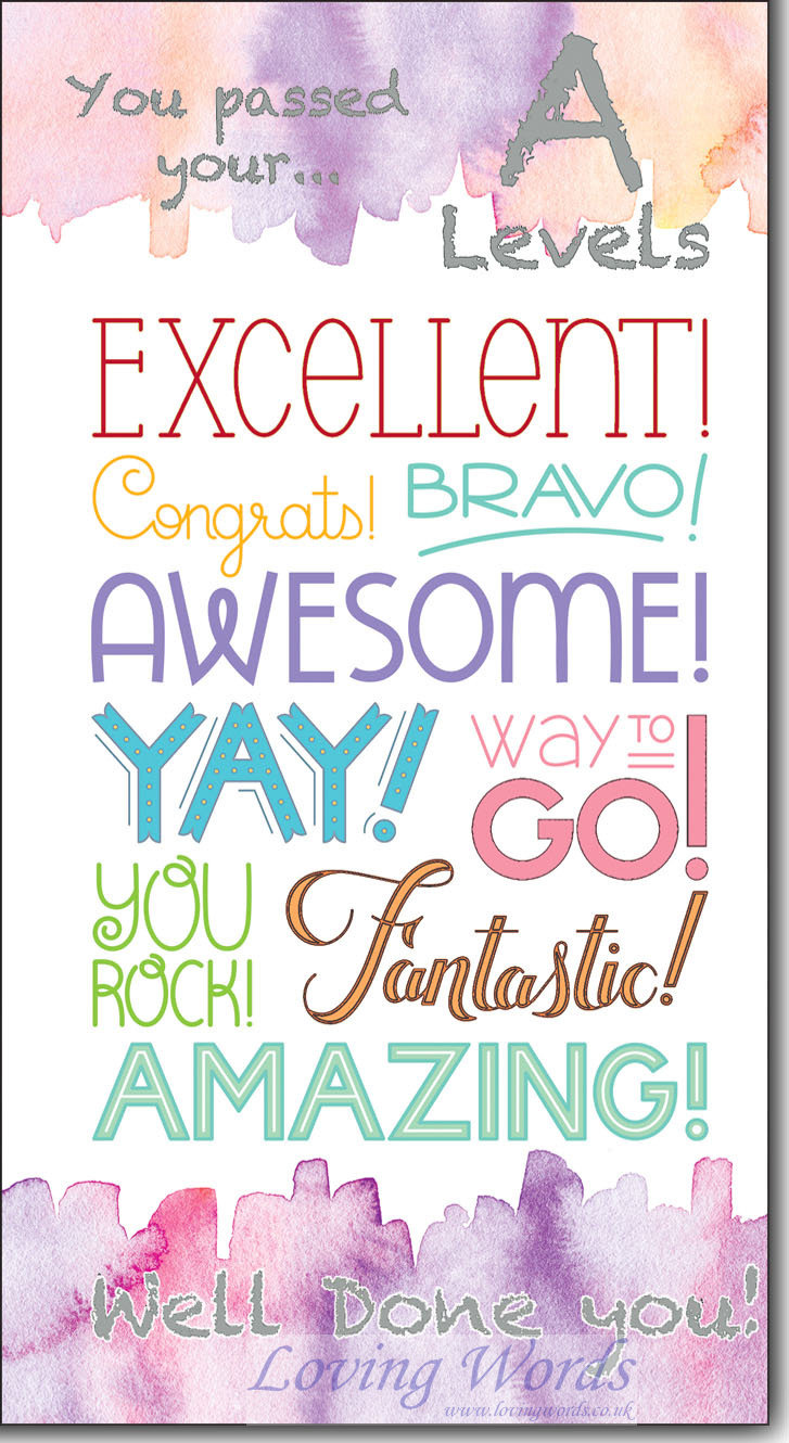 Congratulations A Levels | Greeting Cards by Loving Words