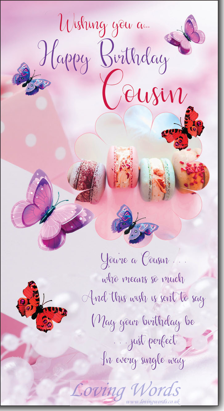 Happy Birthday Cousin Greeting Cards by Loving Words