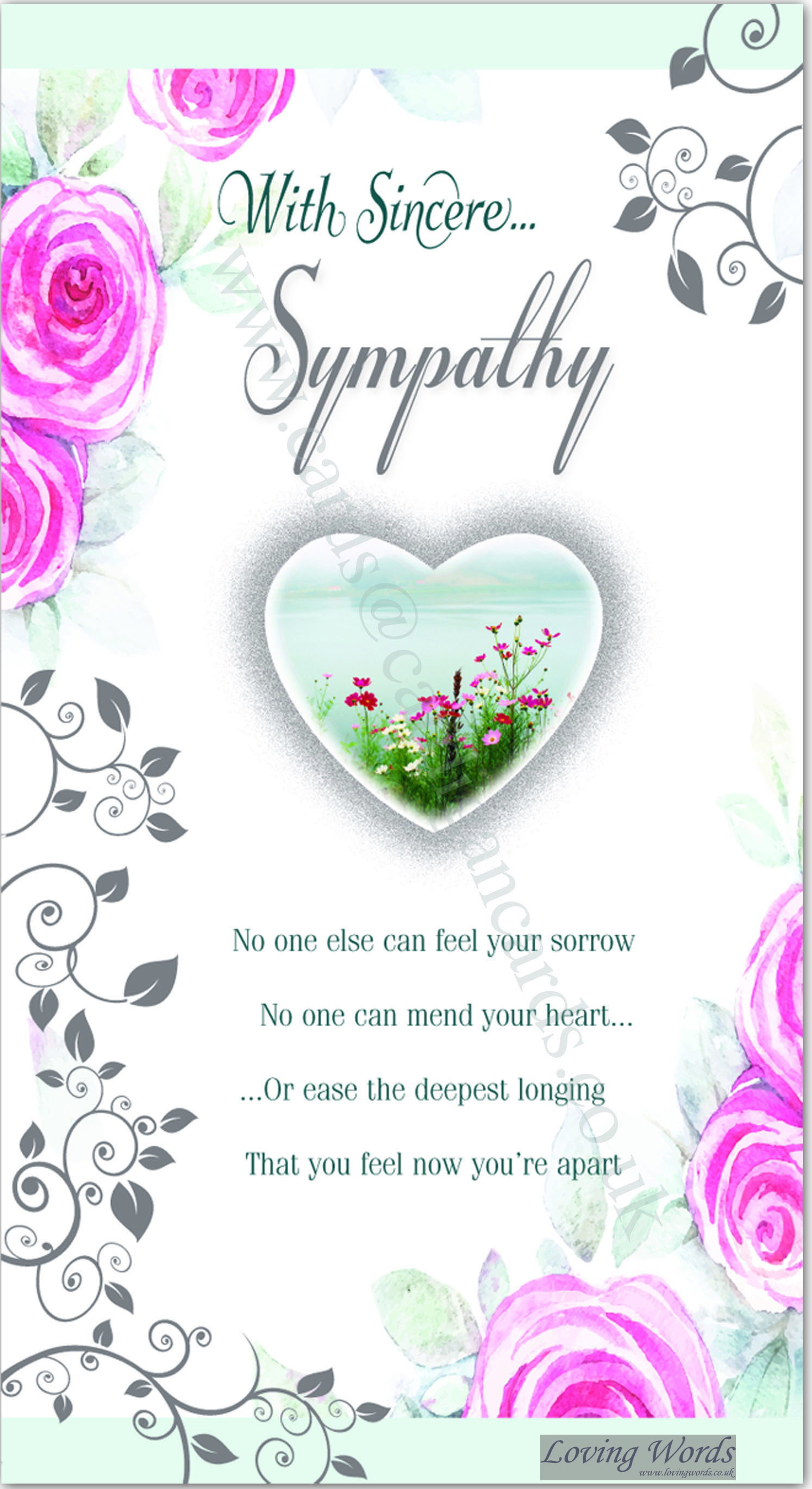 With Sincere Sympathy | Greeting Cards by Loving Words