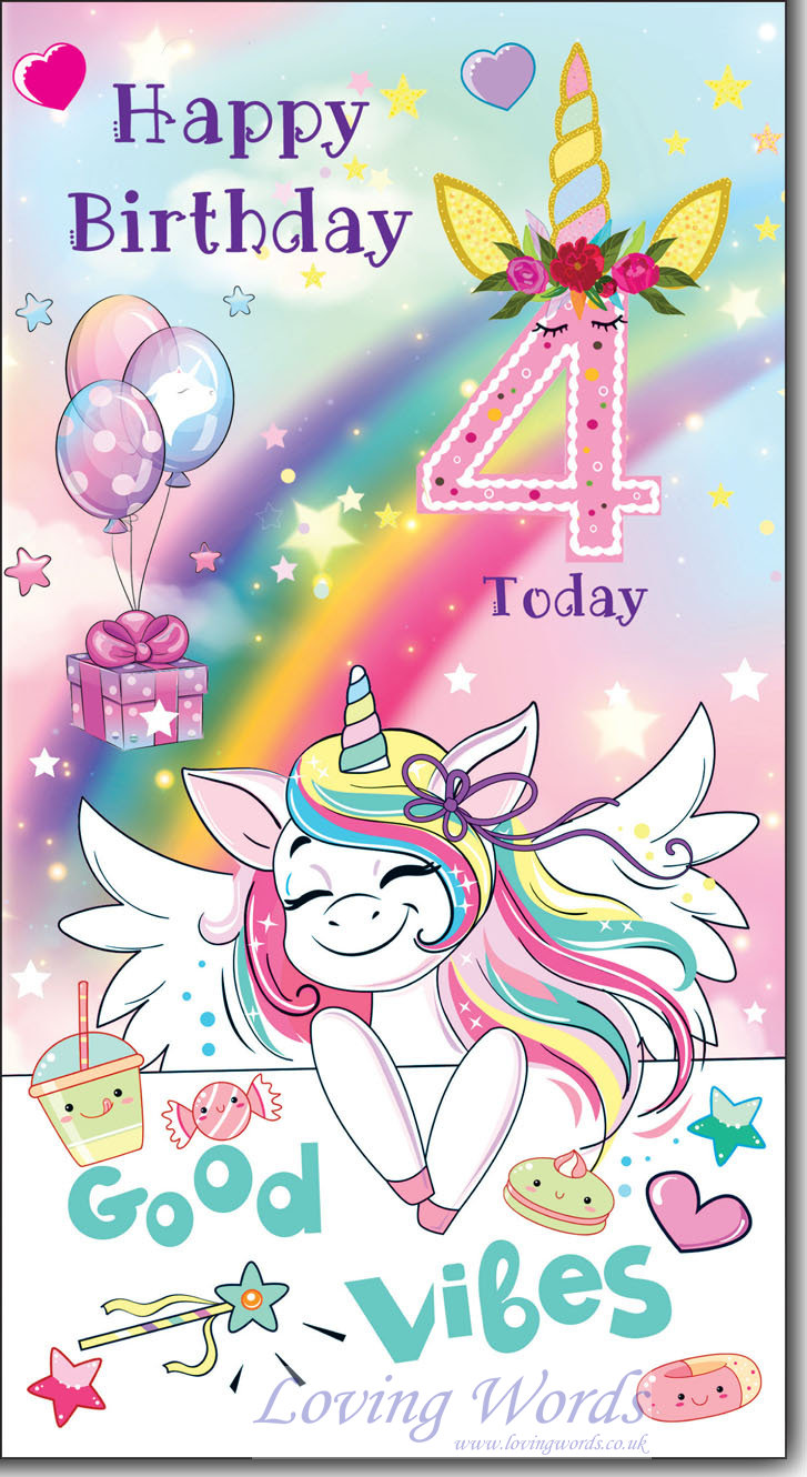 4th Birthday Girl | Greeting Cards by Loving Words