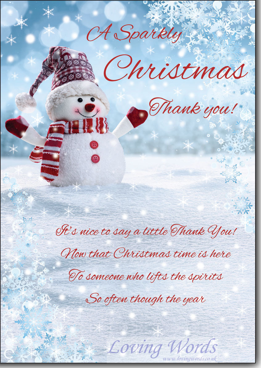 christmas thank you card sayings