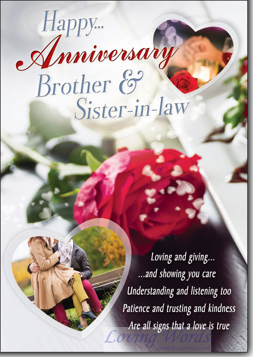 Anniversary Brother Sister in law Greeting Cards By Loving Words