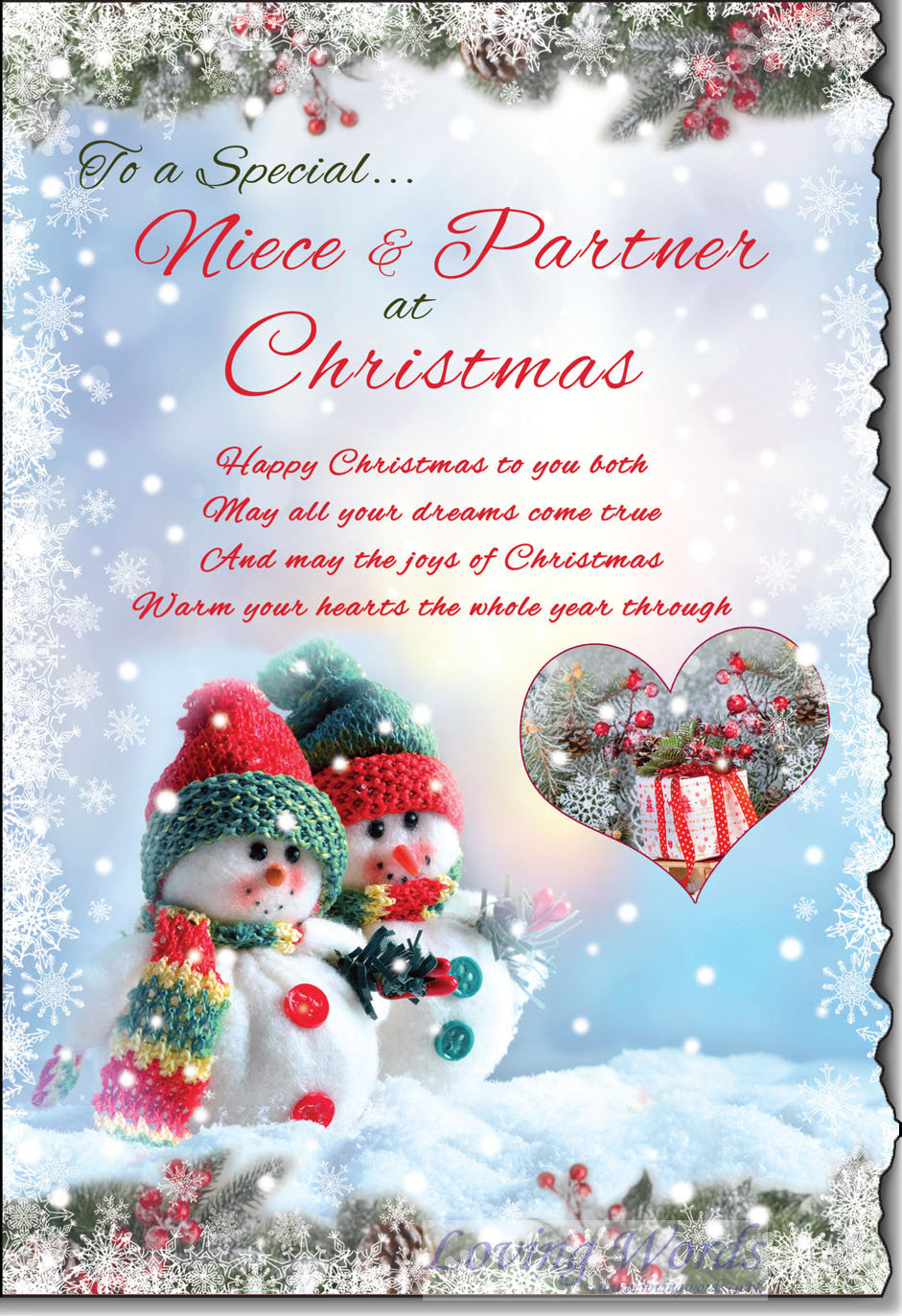 To a Special Niece and Partner at Christmas | Greeting Cards by Loving ...
