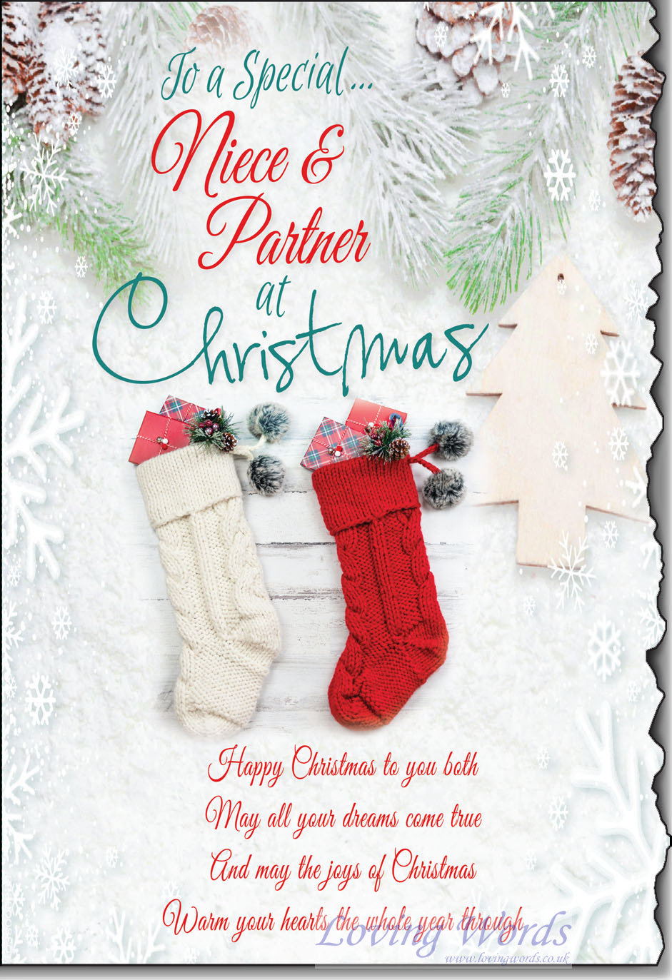 Niece Partner Christmas Greeting Cards By Loving Words