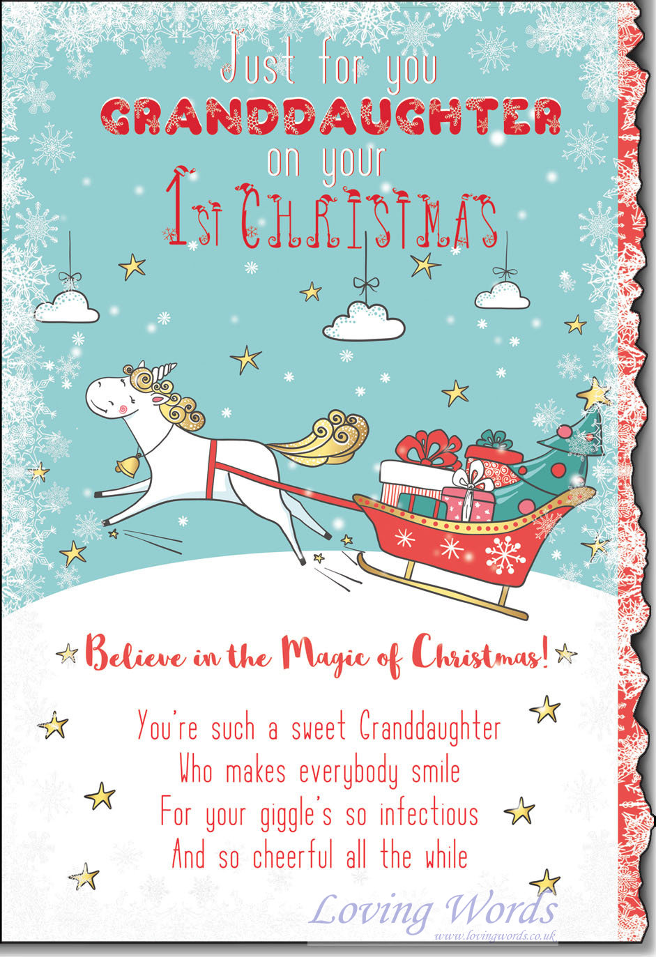 Granddaughters 1st X-Mas | Greeting Cards by Loving Words