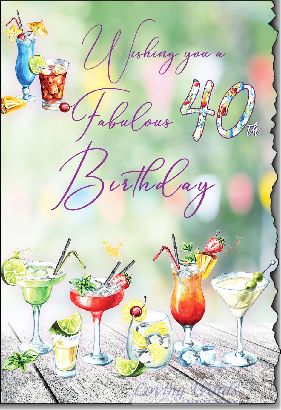 Happy 40Th Birthday Female Greeting Cards By Loving Words