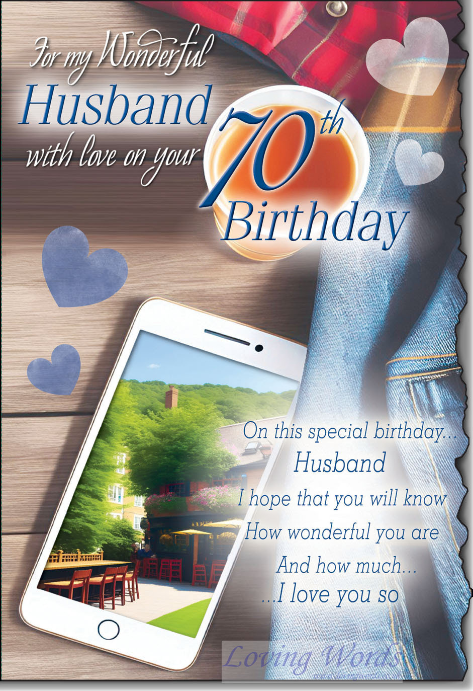 Husband 70th Birthday Greeting Cards By Loving Words