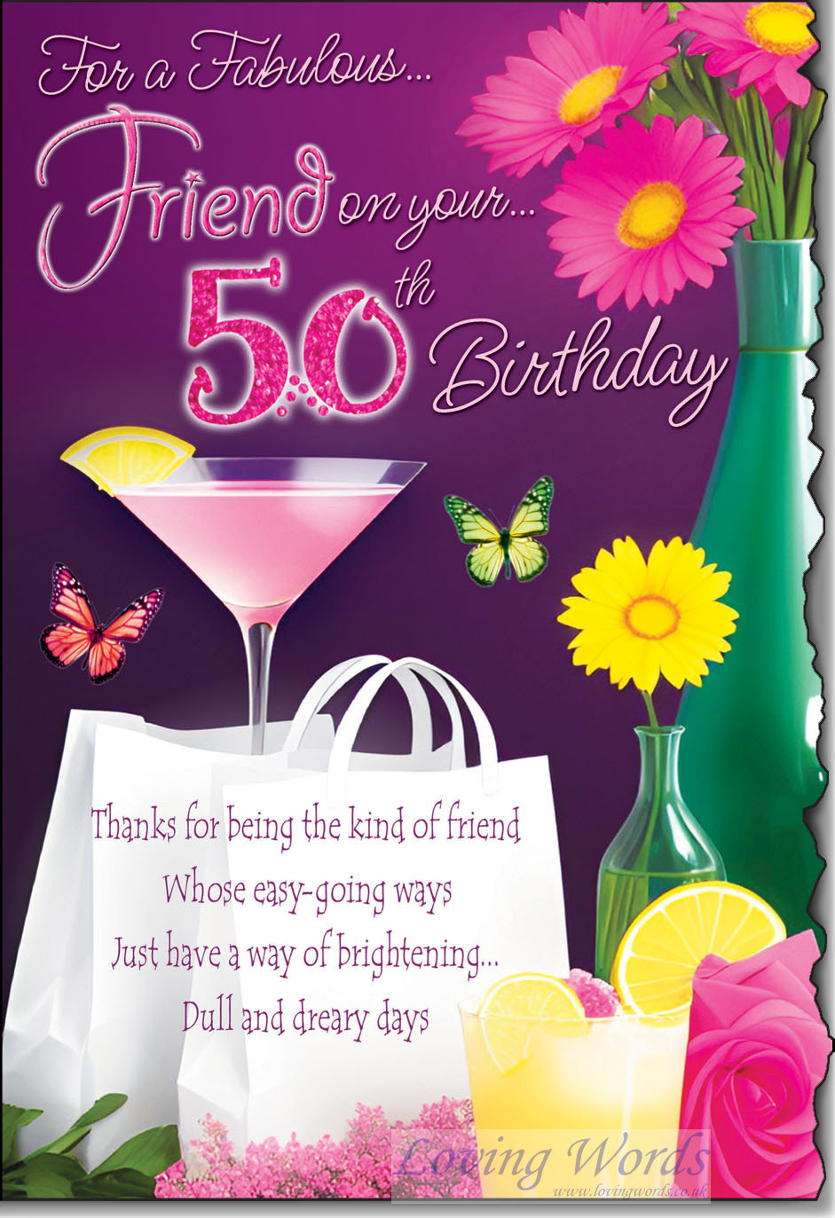 50th Birthday Friend Greeting Cards By Loving Words