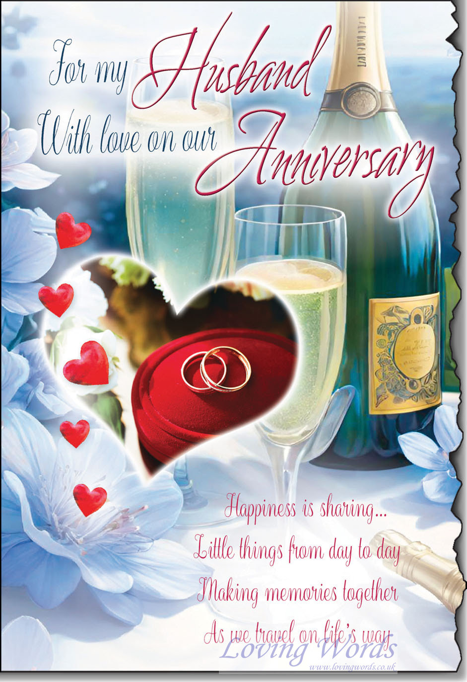 Husband With Love Anniversary Greeting Cards By Loving Words